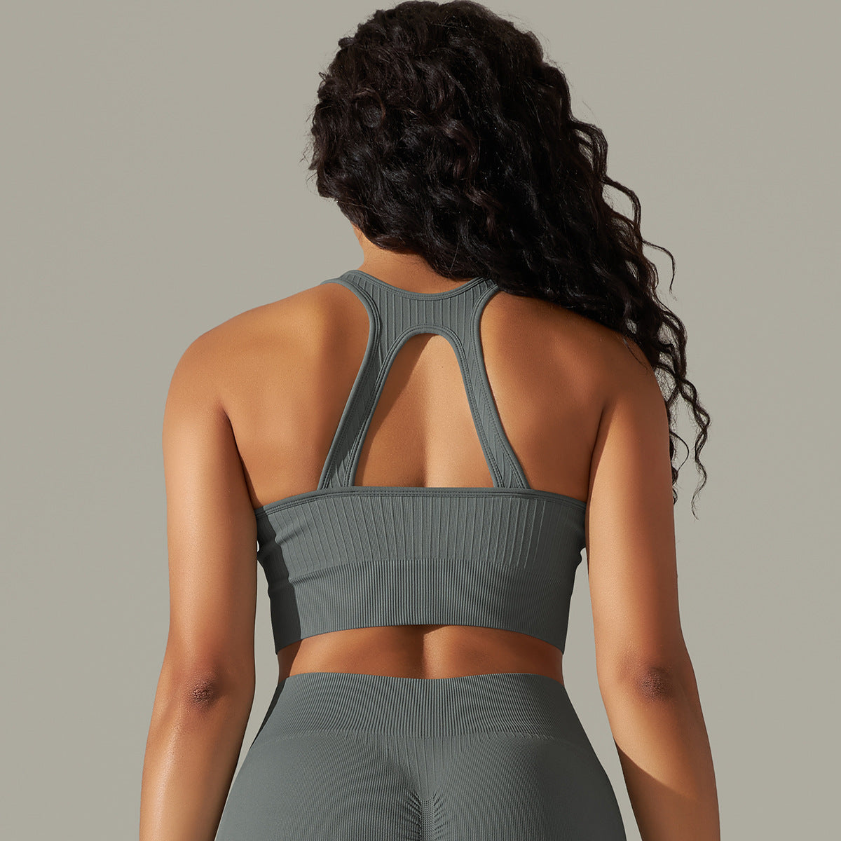 Seamless Knitted Solid Color Thread Yoga Clothes null