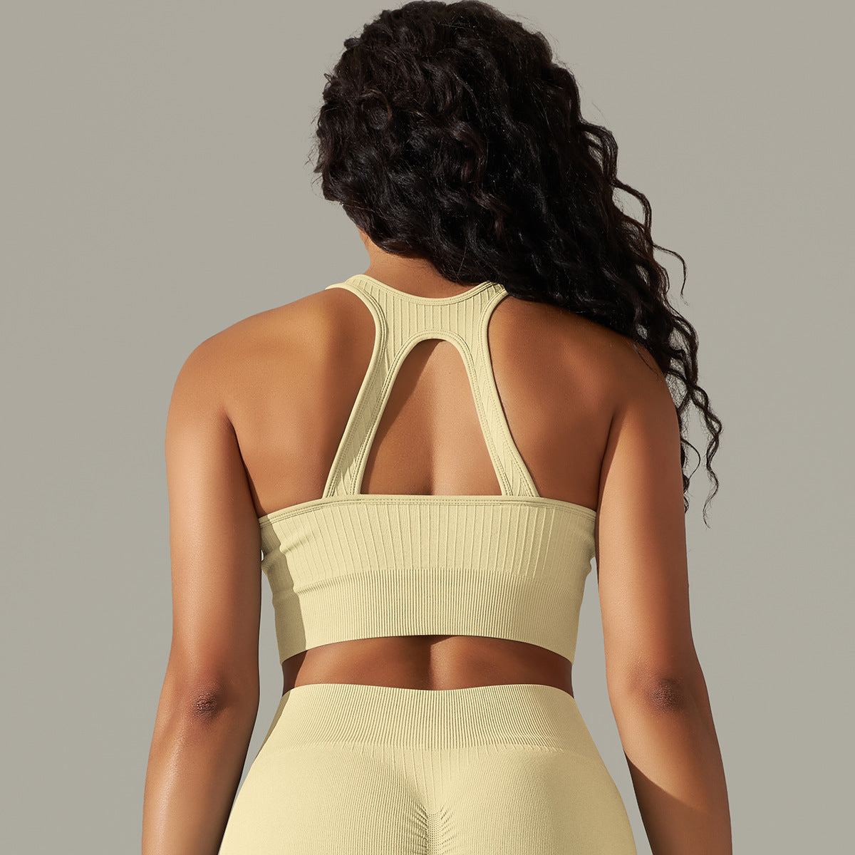 Seamless Knitted Solid Color Thread Yoga Clothes null