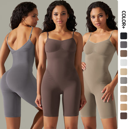 High Elastic Jumpsuit Shorts Sports Running Fitness Clothes Women null