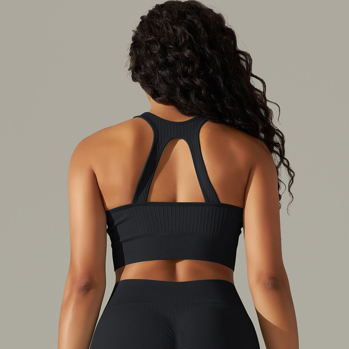 Seamless Knitted Solid Color Thread Yoga Clothes null