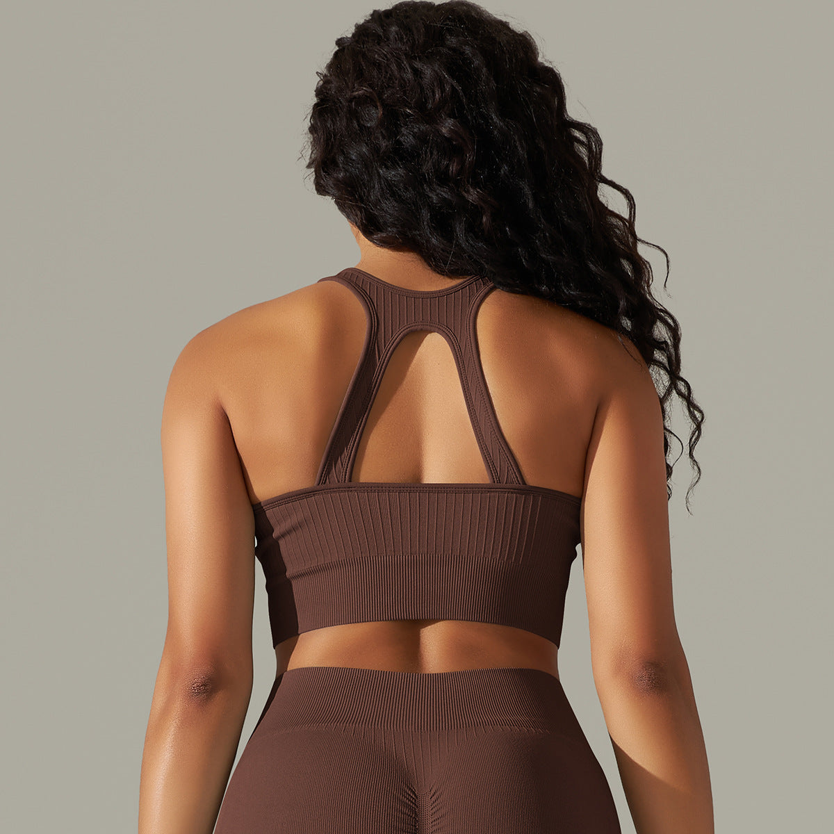 Seamless Knitted Solid Color Thread Yoga Clothes null